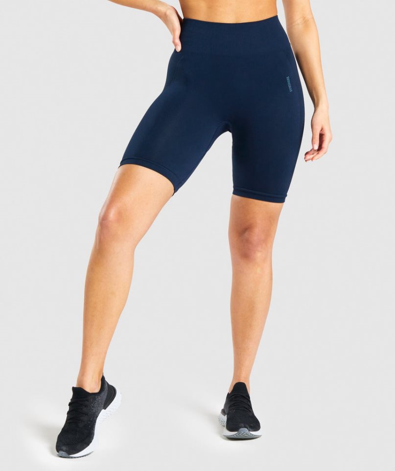 Women\'s Gymshark Flex Cycling Shorts Navy | NZ 7TCJSX